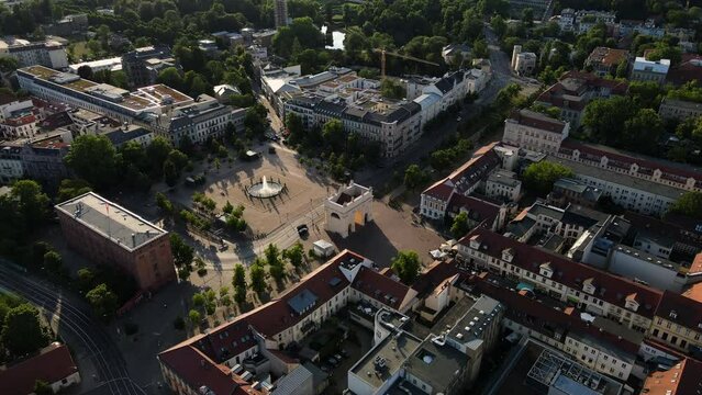 Aerial view on Brandenburger gate in Potsdam the capital city of Brandenburg, Germany