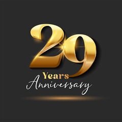 29 years Anniversary Gold Logotype number