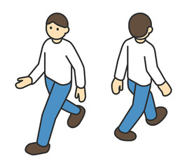 アイソメの全身イラスト素材