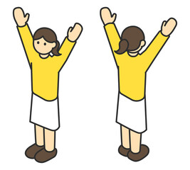 アイソメの全身イラスト素材