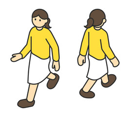 アイソメの全身イラスト素材