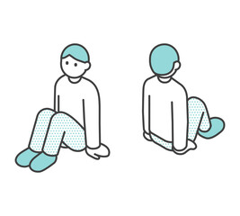 アイソメの全身イラスト素材