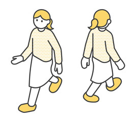 アイソメの全身イラスト素材