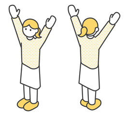 アイソメの全身イラスト素材