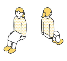 アイソメの全身イラスト素材