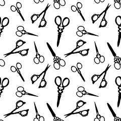 Doodle seamless scissors pattern for fabrics and linens and wrapping paper and hobbies and kids and clothes