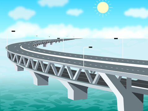 Padma bridge in Bangladesh illustration