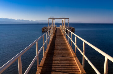 Fototapeta na wymiar Pier on the southern coast of Eilat