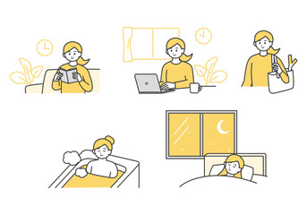 家事や生活のイメージイラスト素材 © こんざい