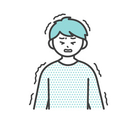 痙攣している男の子のイラスト素材