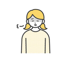 倦怠感がある女の子のイラスト素材