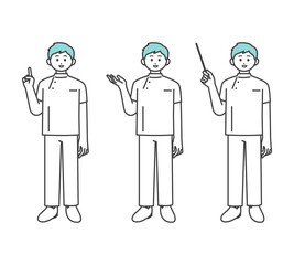 医療従事者の全身のイラスト素材