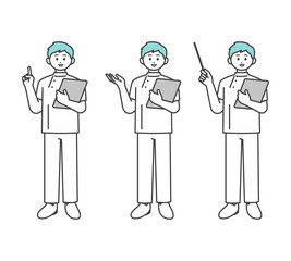 医療従事者の全身のイラスト素材