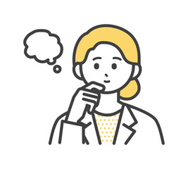 医療従事者の表情とジェスチャーのイラスト素材