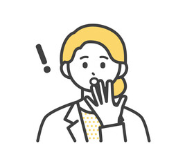 医療従事者の表情とジェスチャーのイラスト素材