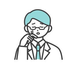 医療従事者の表情とジェスチャーのイラスト素材