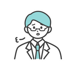 医療従事者の表情とジェスチャーのイラスト素材