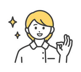 医療従事者の表情とジェスチャーのイラスト素材