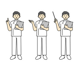 医療従事者の全身のイラスト素材