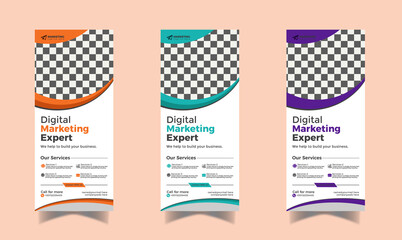 Corporate and Business roll-up banner and standee business banner design template