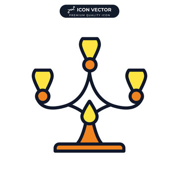 candelabrum. menorah icon symbol template for graphic and web design collection logo vector illustration