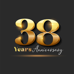 38 years Anniversary Gold Logotype number