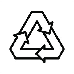 Recycled cycle arrows icon vector illustration on white background. eps 10