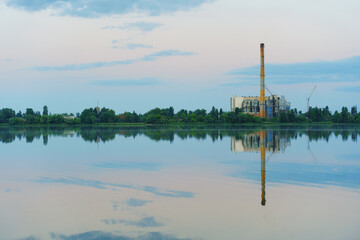 Fototapeta premium Scenic view of a waste treatment plant