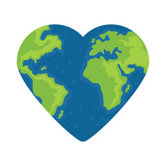 earth planet shaped heart