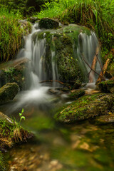 Plomnica creek near Karpacz town in spring soon morning