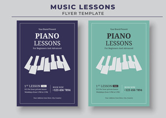 Music Lessons Flyer Template, Piano Lessons Poster, Music Class Poster, Guitar Lessons Poster © Gentle Graphix