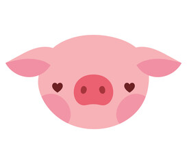 pig with heart eyes