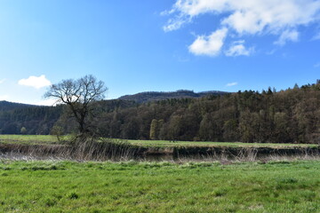 Fototapeta na wymiar Natur - Felder - Panorama - Werratal
