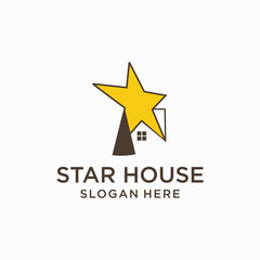 Star house logo icon design vector 