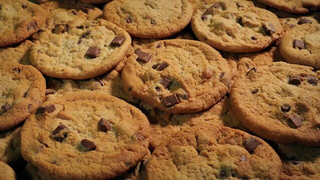 Lots Of Chocolate Chip Cookies At The Store