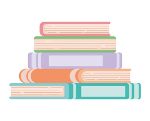 books pile design