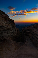 sunset over the mountain