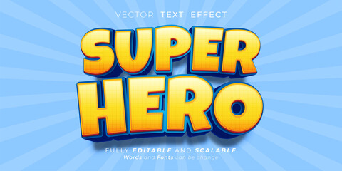 Super hero text effect, Editable three dimension text style - obrazy, fototapety, plakaty