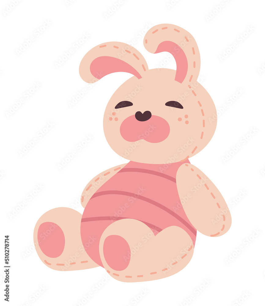 Wall mural stuffed cute rabbit