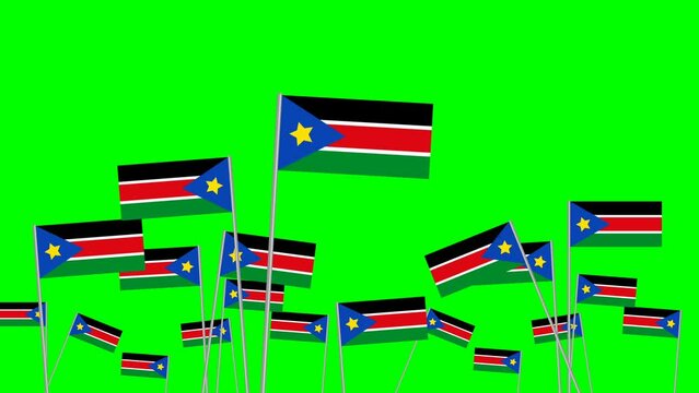 Hand hold South Sudan flag animation concept showing unity of nation.