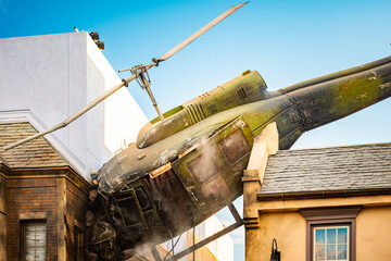 Army helicopter crashed into houses