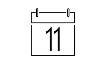 Calendar day 11 icon. Vector illustration.