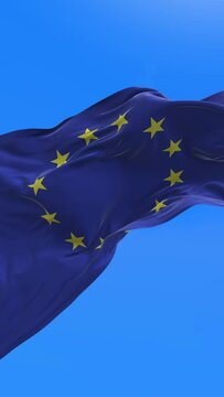Europe flag - 3D realistic waving flag background