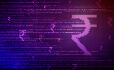 Rupee currency . 2D rendering illustration