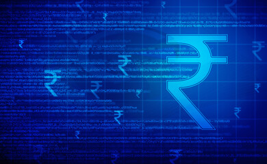 Rupee currency . 2D rendering illustration