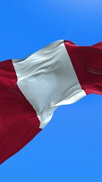 Peru flag - 3D realistic waving flag background