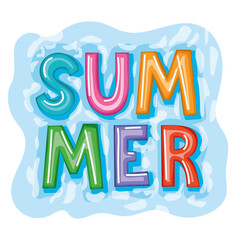 colored summer lettering