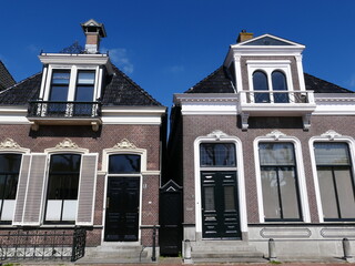 Historical houses in Balk, Friesland, Netherlands