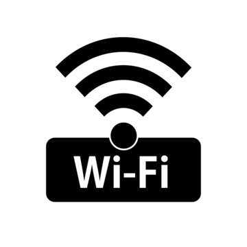 Silhouette logo of Wi-Fi icon. Vector.