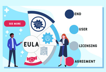 EULA - End User Licensing Agreement acronym. business concept background. vector illustration concept with keywords and icons. lettering illustration with icons for web banner, flyer, landing pag